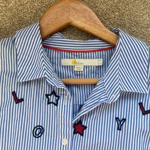 Boden pinstripe button down size 8